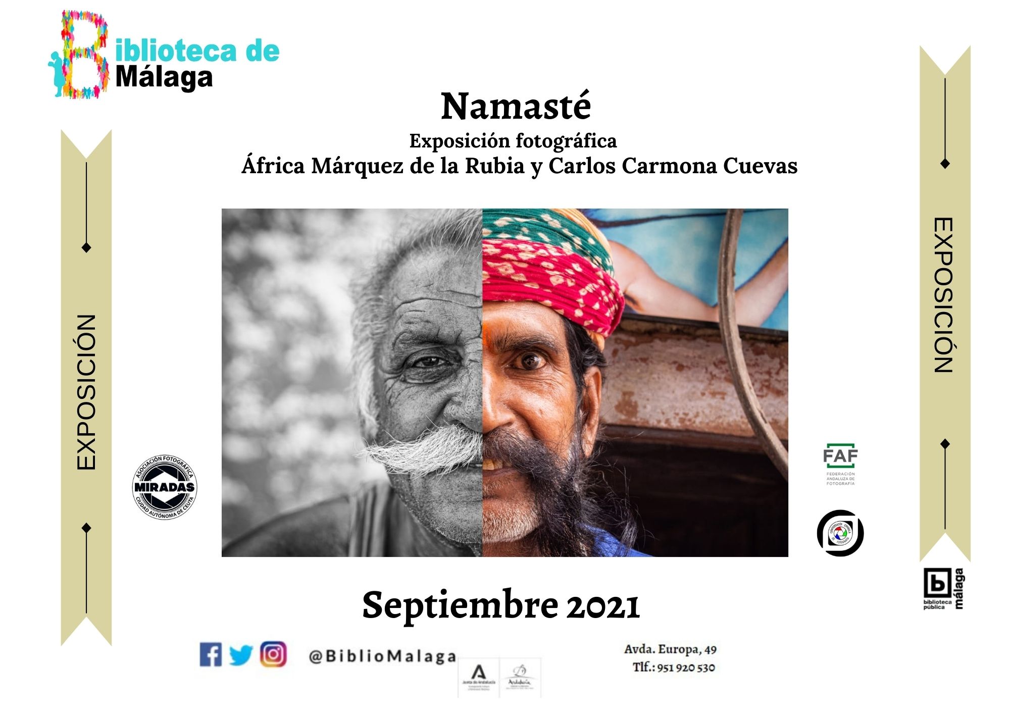 Exposición Fotográfica "Namasté" en la Biblioteca Pública del Estado-Biblioteca Provincial de Málaga (hasta el 30/09/21)